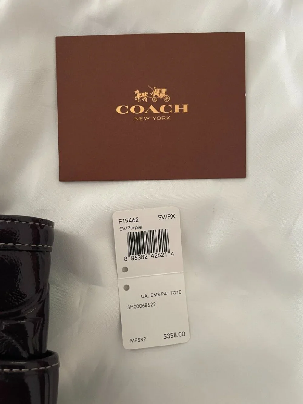 Mint Condition - Coach Purple Gallery Signature Embossed Patent Leather Tote